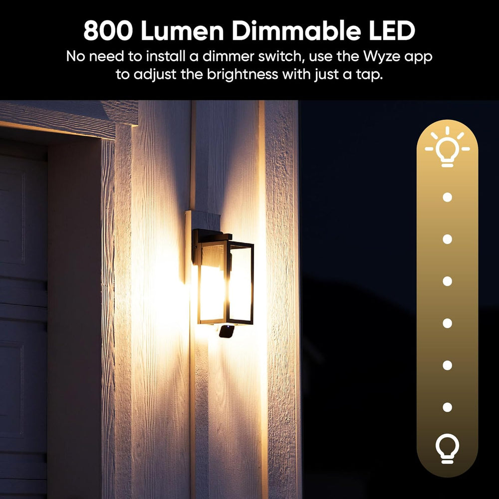 Bulb Cam - 2K HD Smart Light Bulb Security Camera with Color Night Vision, 800-Lumen Dimmable LED, 160° Wide View, Motion Detection & Siren, E26 Socket, Alexa/Google/Ifttt