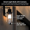 Bulb Cam - 2K HD Smart Light Bulb Security Camera with Color Night Vision, 800-Lumen Dimmable LED, 160° Wide View, Motion Detection & Siren, E26 Socket, Alexa/Google/Ifttt